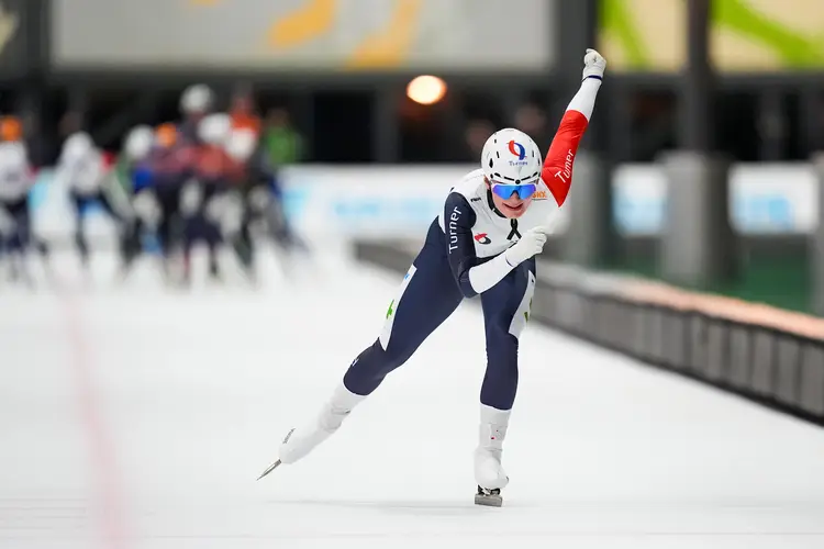 Eline Cox met een uitvalspoging