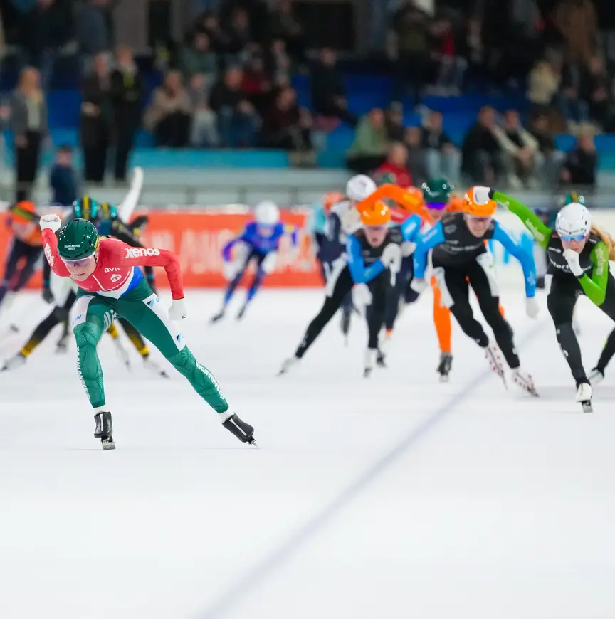 Marijke Groenewoud op kop in Thialf