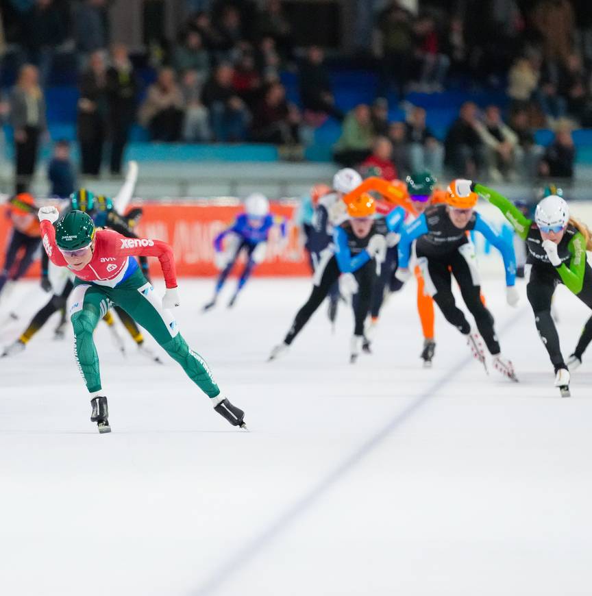Marijke Groenewoud op kop in Thialf