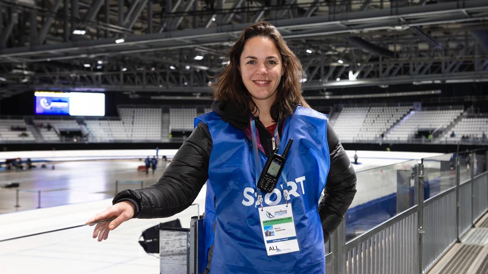 Marrit Leenstra als Athlete Service Coördinator in Milaan