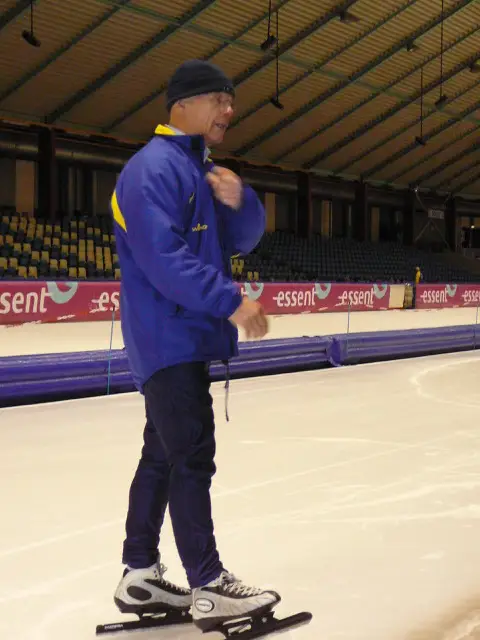 Henk Gemser als jeugdtrainer van Antoinette Rijpma-de Jong