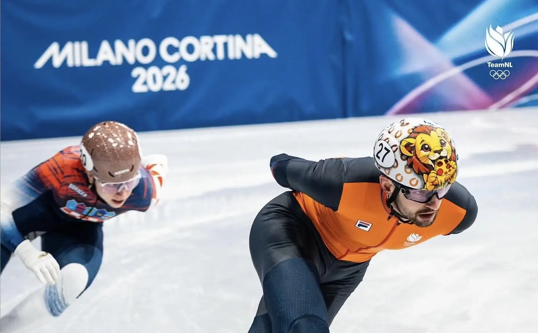 Itzhak de Laat op olympisch ijs in Milaan