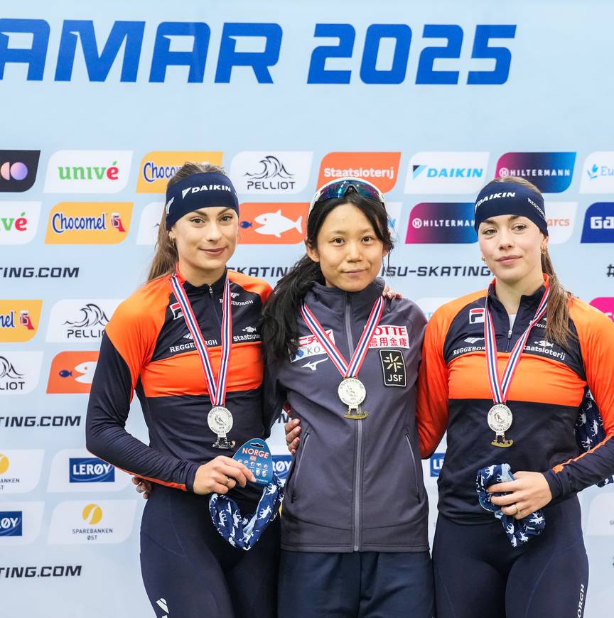 Miho Takagi Marrit Fledderus en Femke Kok