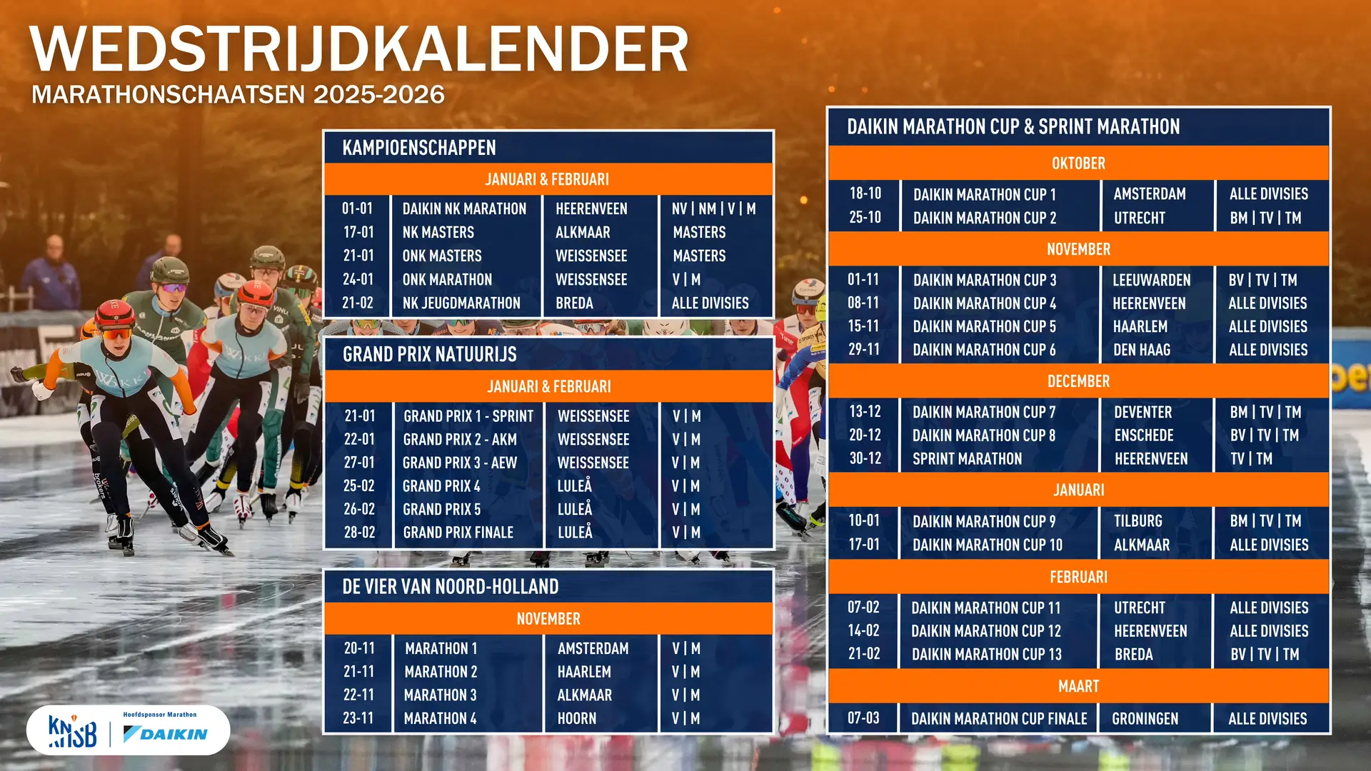 Nieuwe marathonkalender 25-26