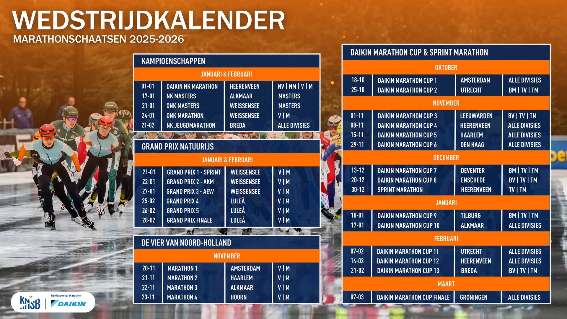 Nieuwe marathonkalender 25-26